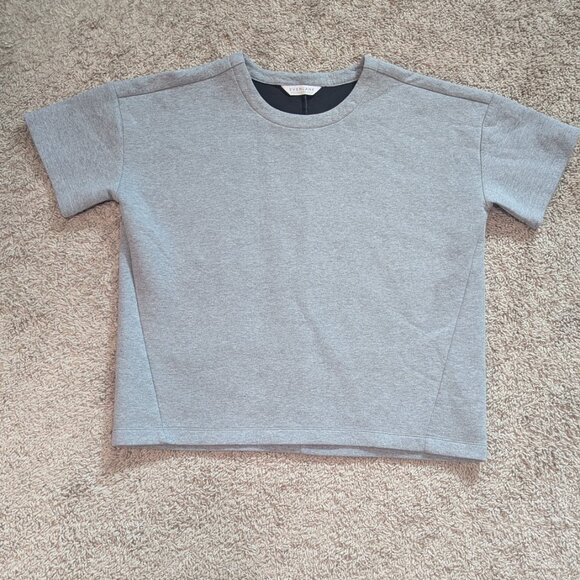 Everlane Gray City Street Short Sleeve Fleece Sweatshirt Crewneck Pullover L - Picture 8 of 12